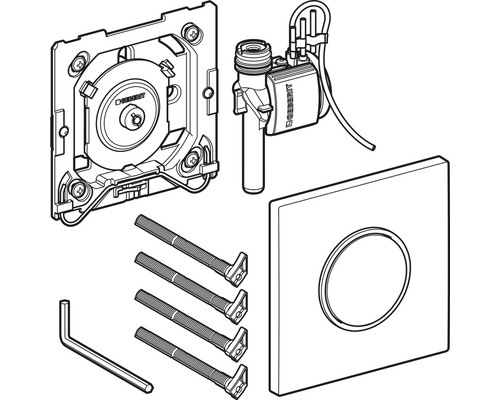 GEBERIT Sigma 10 pneumatische urinoirbediening, glanzend witte plaat / chromen sierring 116.015.KJ.1