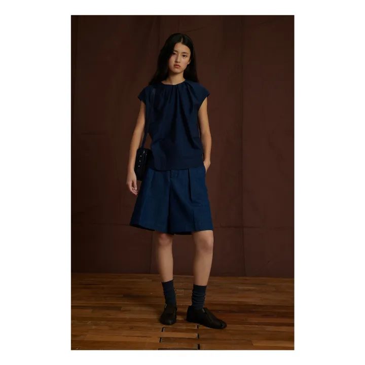 Soeur Blouse Annie Popeline de Coton | Bleu marine