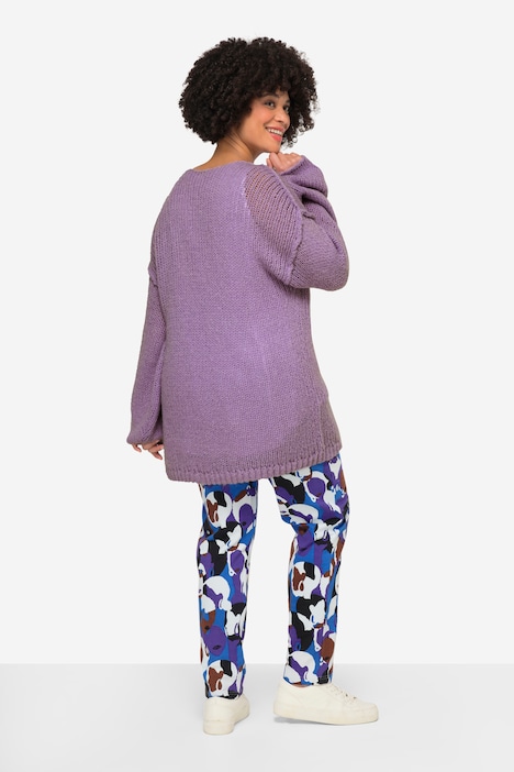 Pullover, oversized, Ballonärmel, V-Ausschnitt.