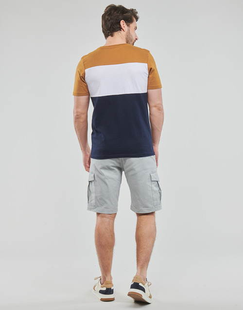 Jack & Jones - JJELOGO BLOCKING TEE SS - Jaune / Blanc / Marine