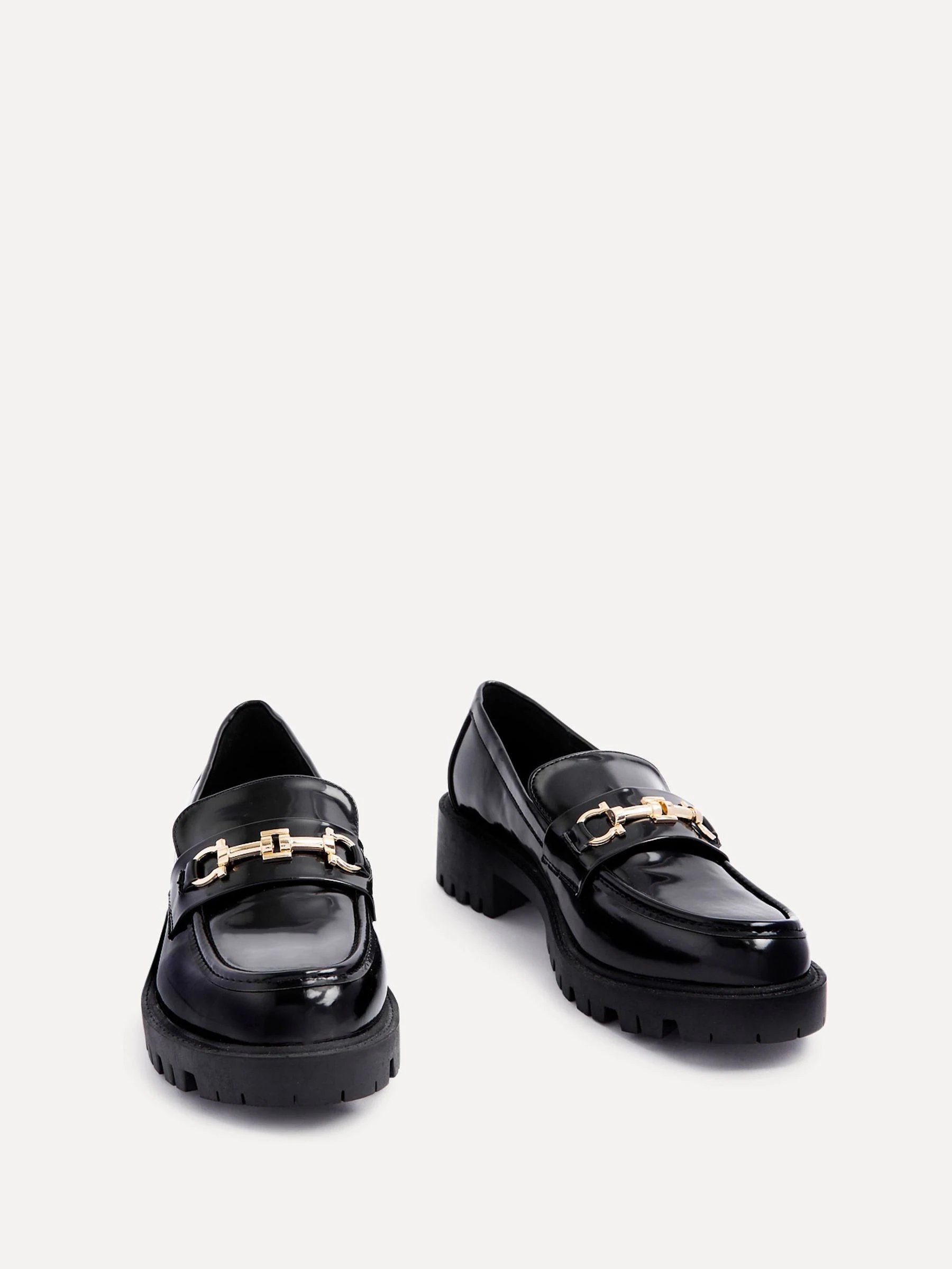 Linzi Aria Chunky Sole Loafers With Gold Trim
