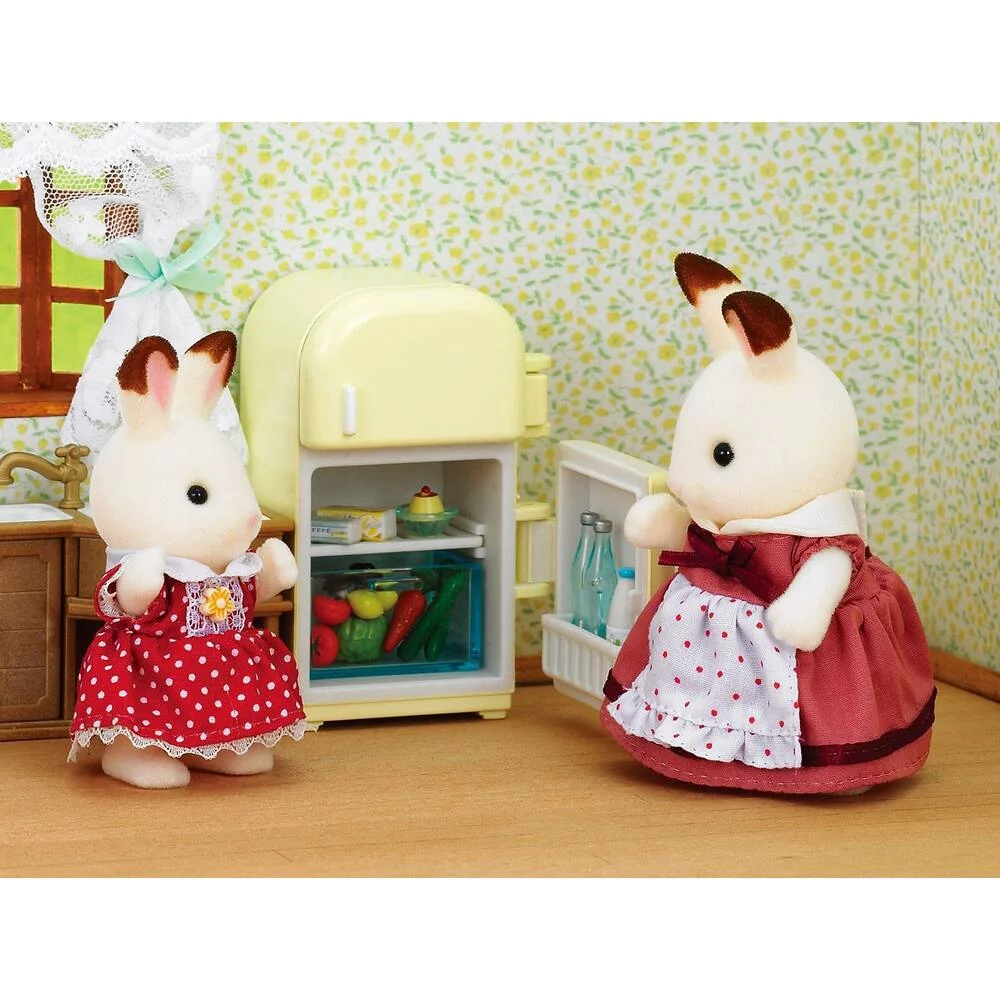 MAMAN LAPIN CHOCOLAT ET REFRIGERATEUR - SYLVANIAN FAMILLES