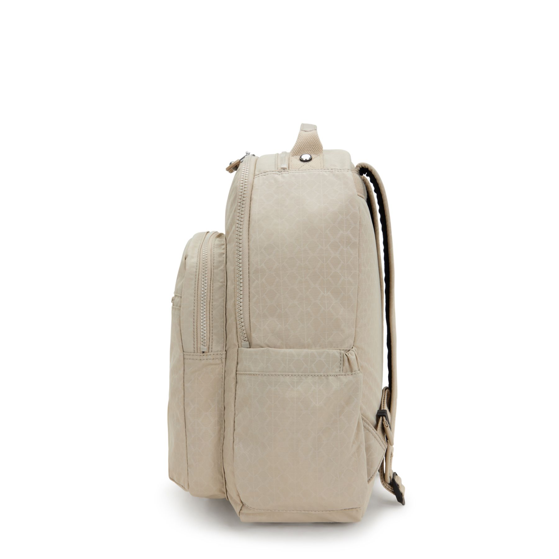 SEOUL Grand Sac à Dos avec Compartiment pour Ordinateur - Signature Beige Embossed
