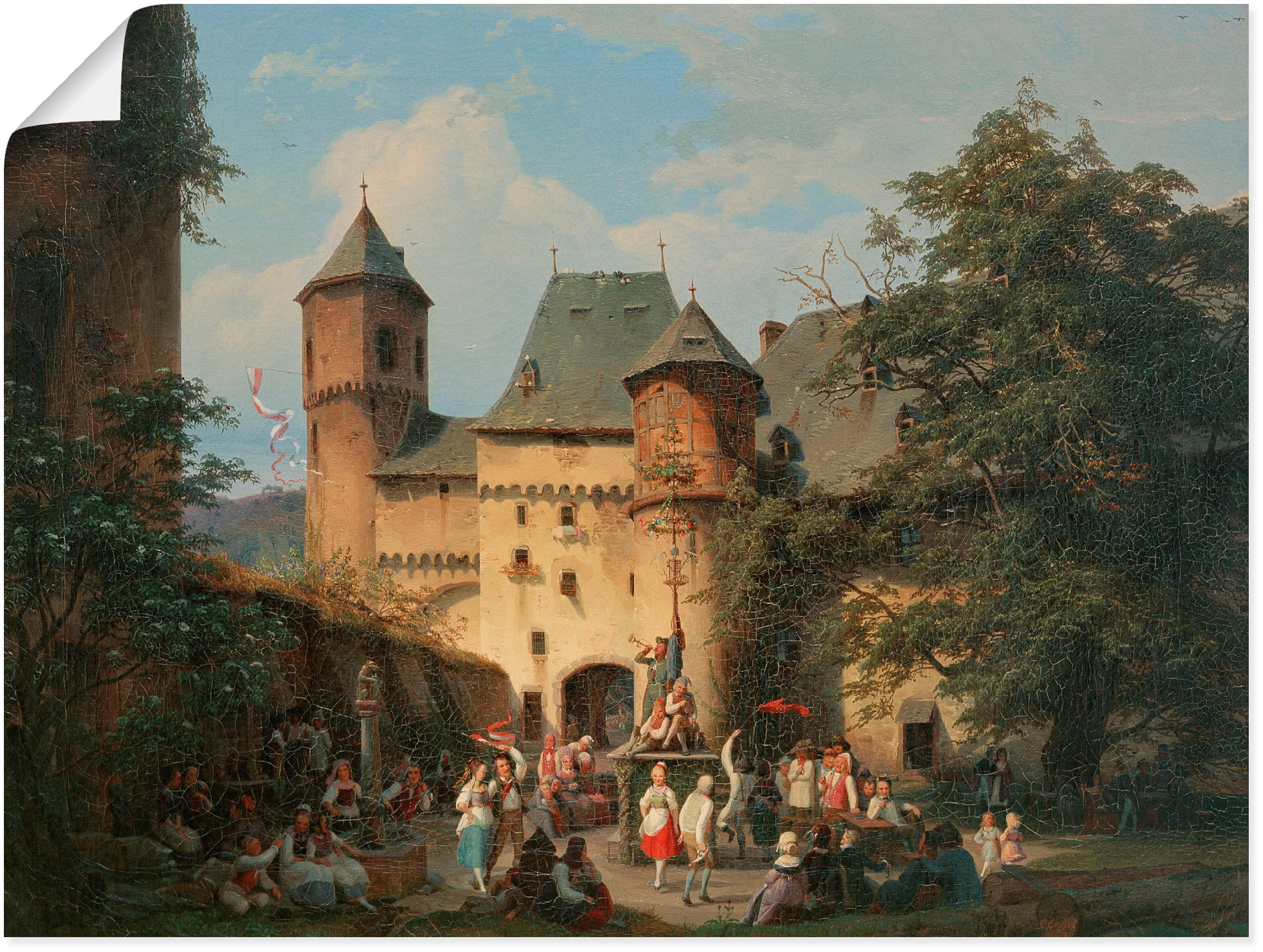 Artland Poster »Festszene im Vorhof einer Burg« historische Ereignisse 1 Stk. tlg. als Alubild, Leinwandbild, Wandaufkleber oder Poster in versch. Grössen