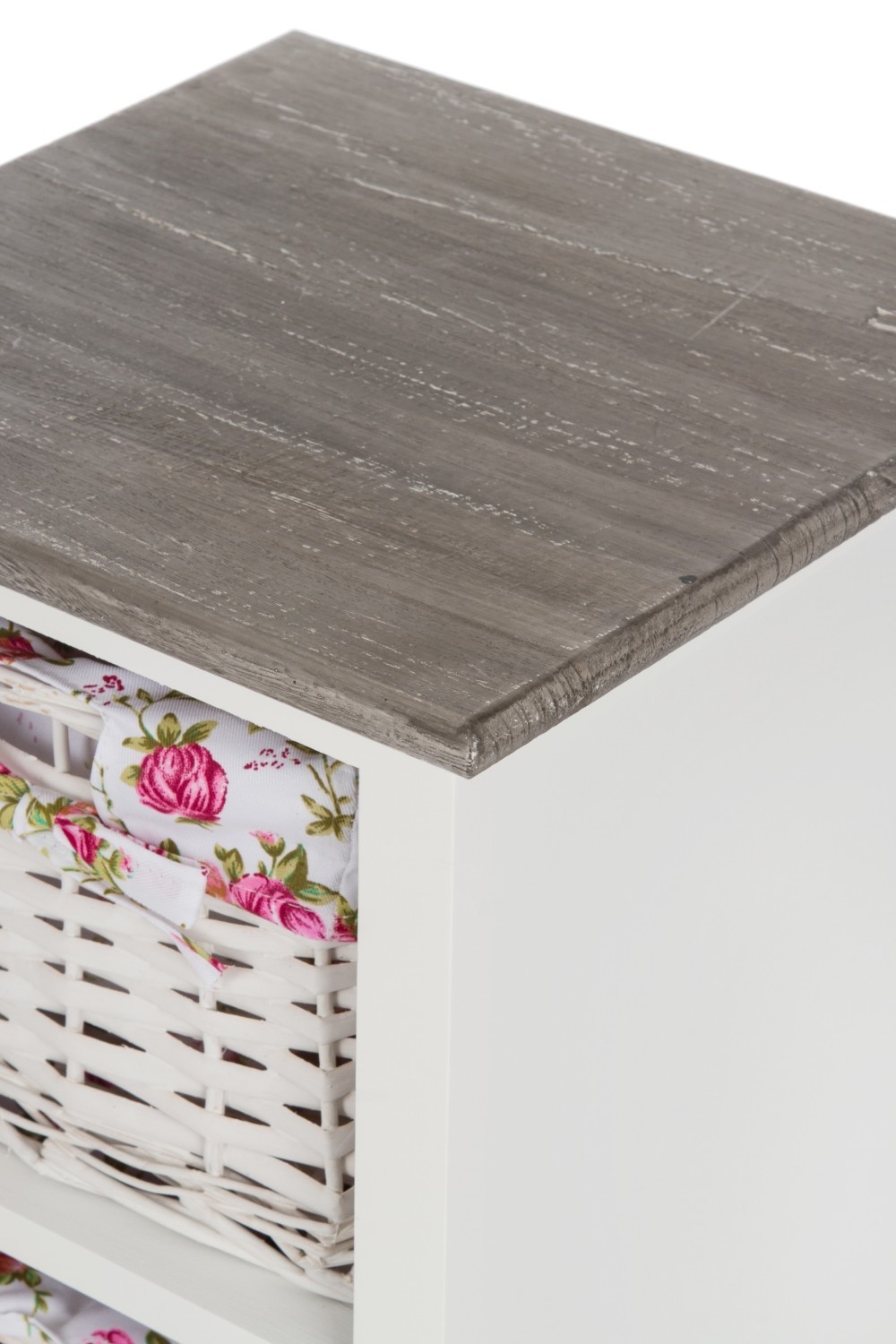 Kommode TOUJOURS - weiß-rosé - 3 Schubkörben
