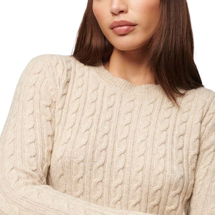 Superdry Fitted Cable Crew Neck Trui Dames