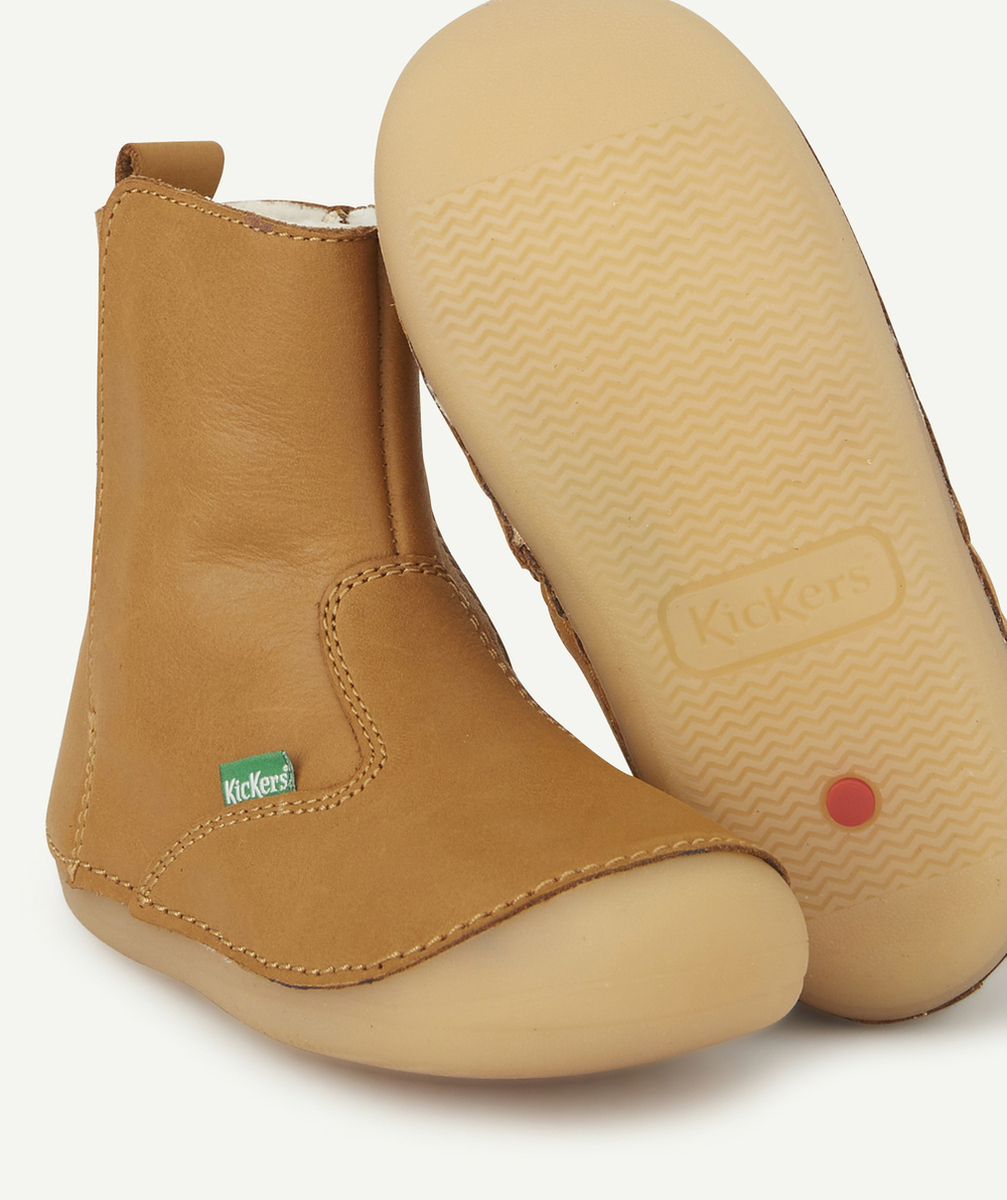 KICKERSLES BOTTES CAMEL CLAIR ZIPPÉE BÉBÉ