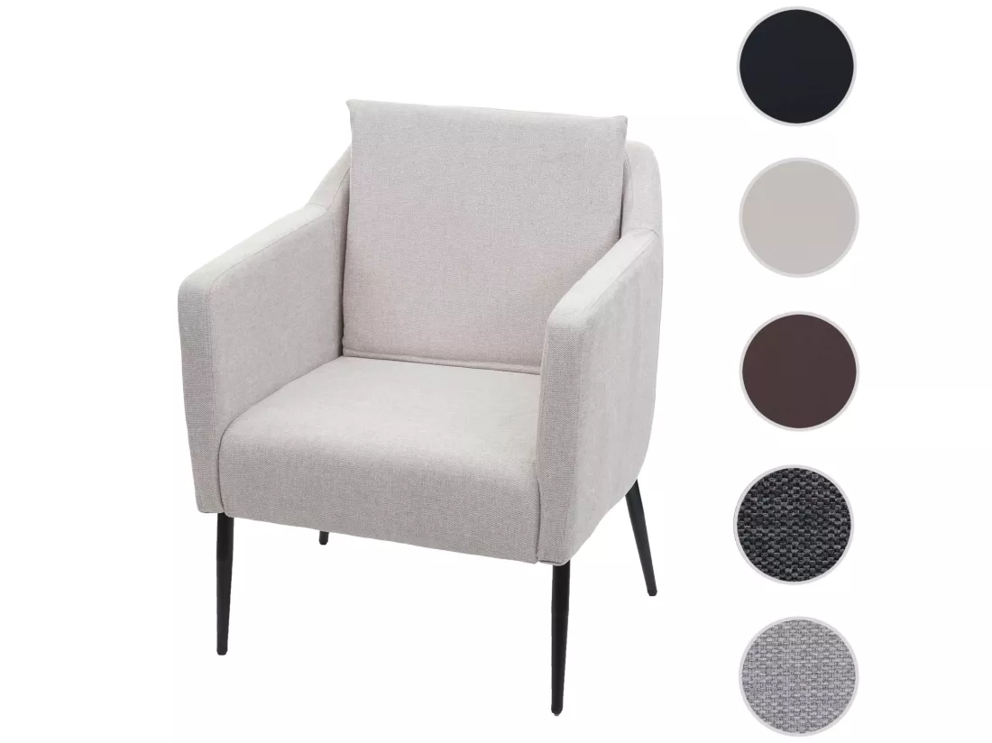 Fauteuil de relaxation MCW-H93a, Tissu/Textile crème-beige