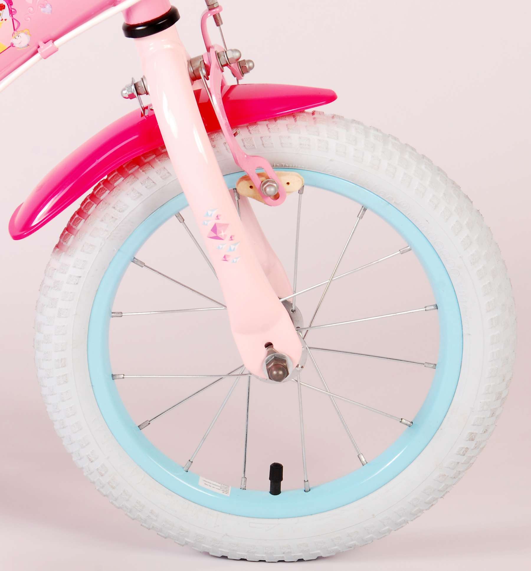 TPFSports Disney Princess Kinderfahrrad - Mädchen - 14 Zoll - Rücktritt + Handbremse - Pink