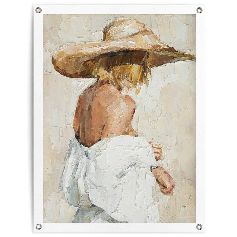 Tuinposter Summer Girl - 80x60cm - Beige