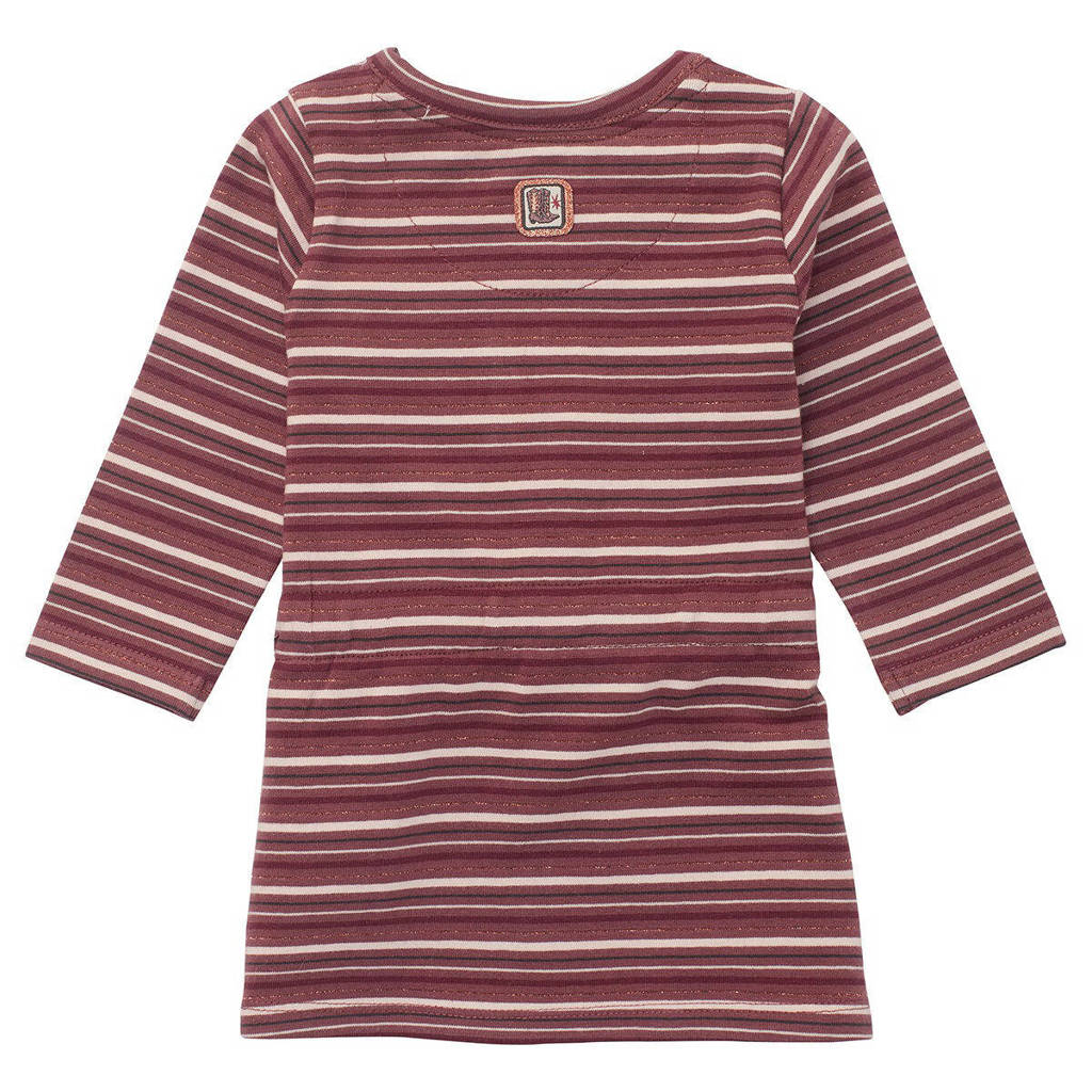 Noppies gestreepte sweatjurk rood