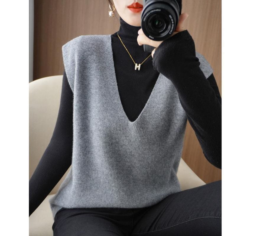 Gistinty - V-hals effen vest