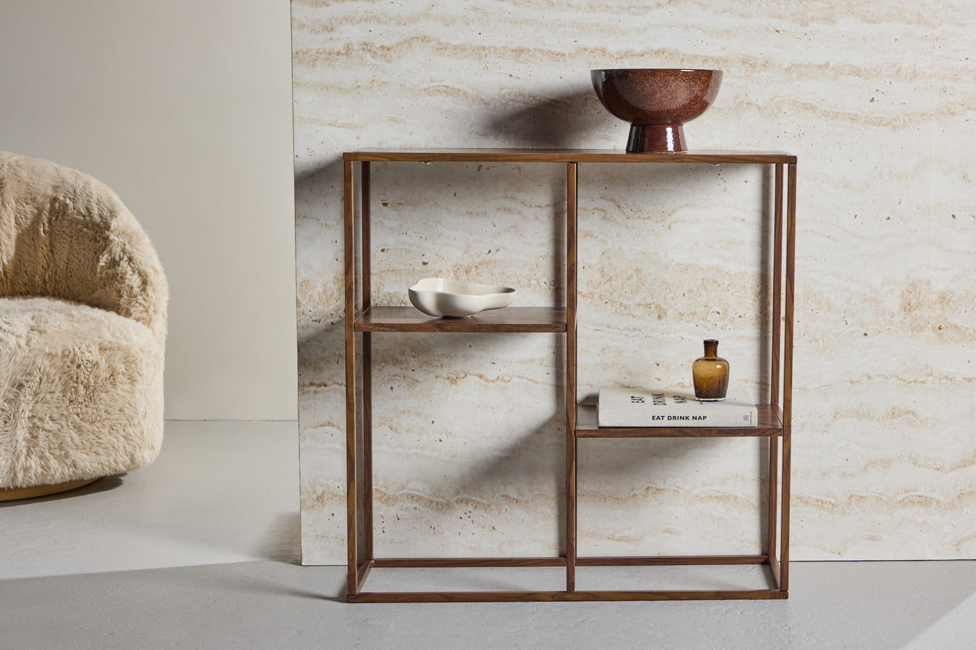 FjÃ´rd - Dressoir Walnoot - 80x26x81cm - Staal