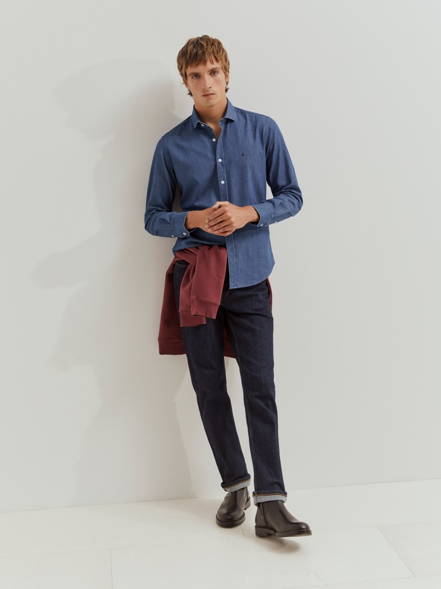 Camisa denim slim fit