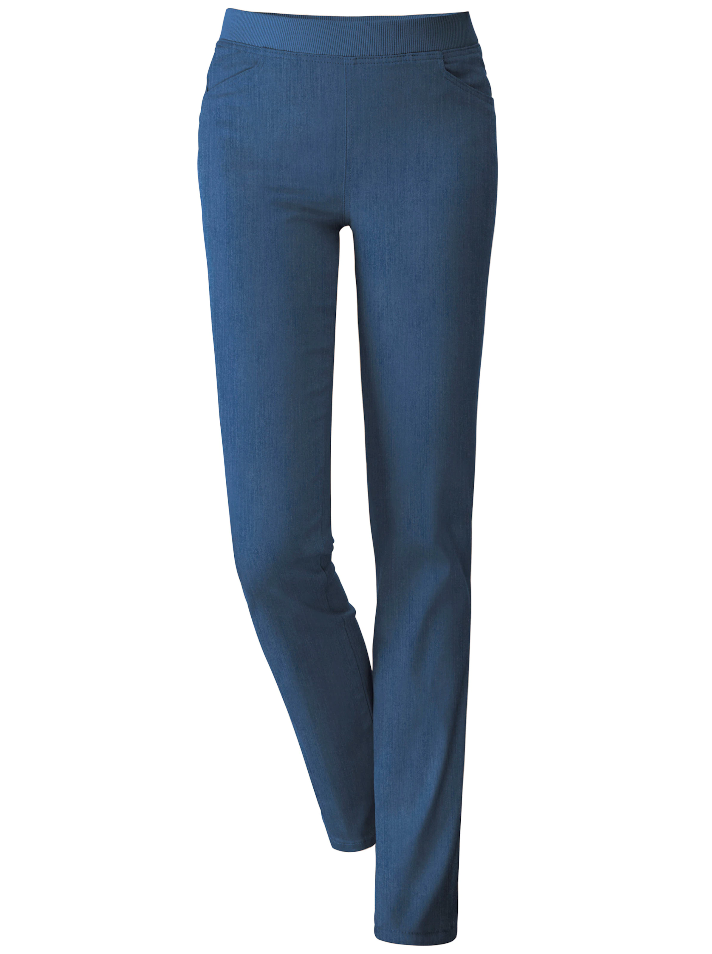 Stretch-Jeans in blue-bleached