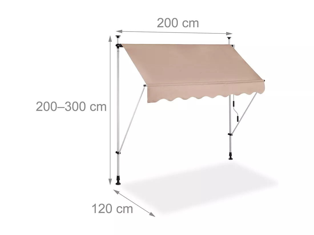 Store banne télescopique de beige 200 x 120 x 300 cm 13_0000309_3
