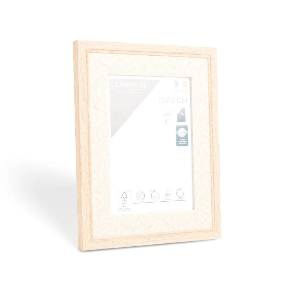 Cadre Palma bois beige naturel 19,8x1,8x24,8cm pour photo 13x18cm