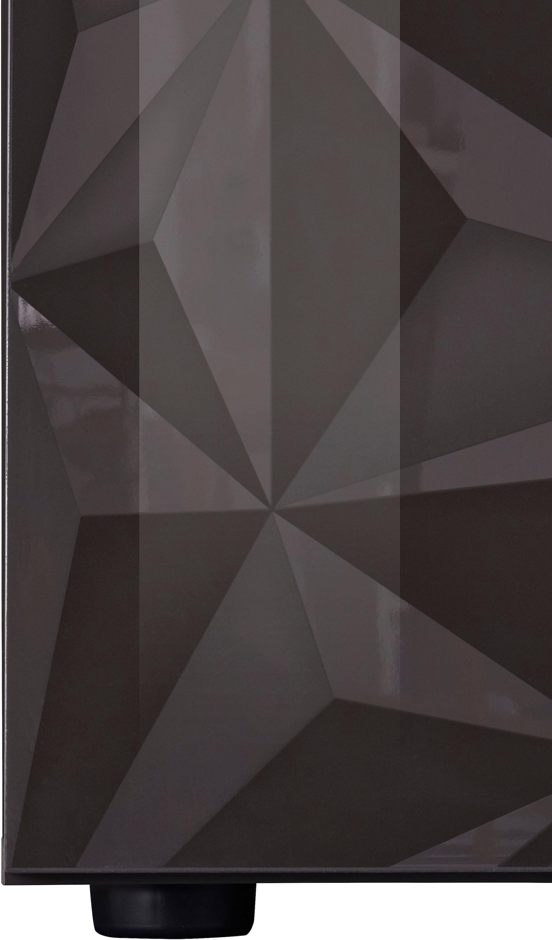 INOSIGN Highboard »Prisma Höhe 111 cm, Breite 121 cm, Kommode 2 Türen, Hochkommode« Front mit elegantem Siebdruck, grifflos, viel Stauraum