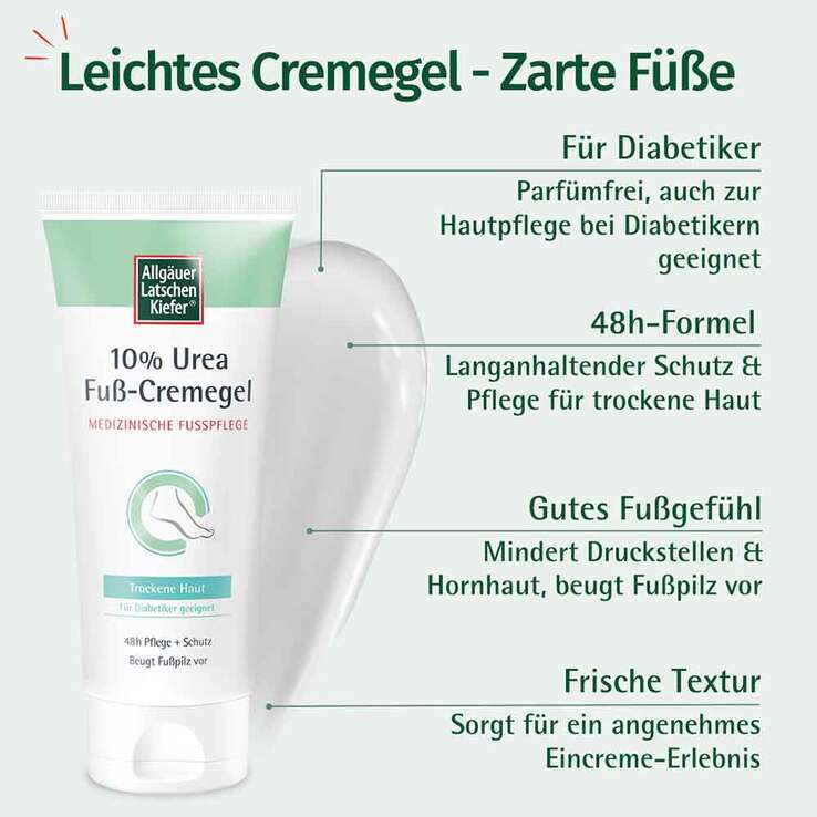 Allgäuer Latschenkiefer 10% Urea Fuß Cremegel, 100 ml