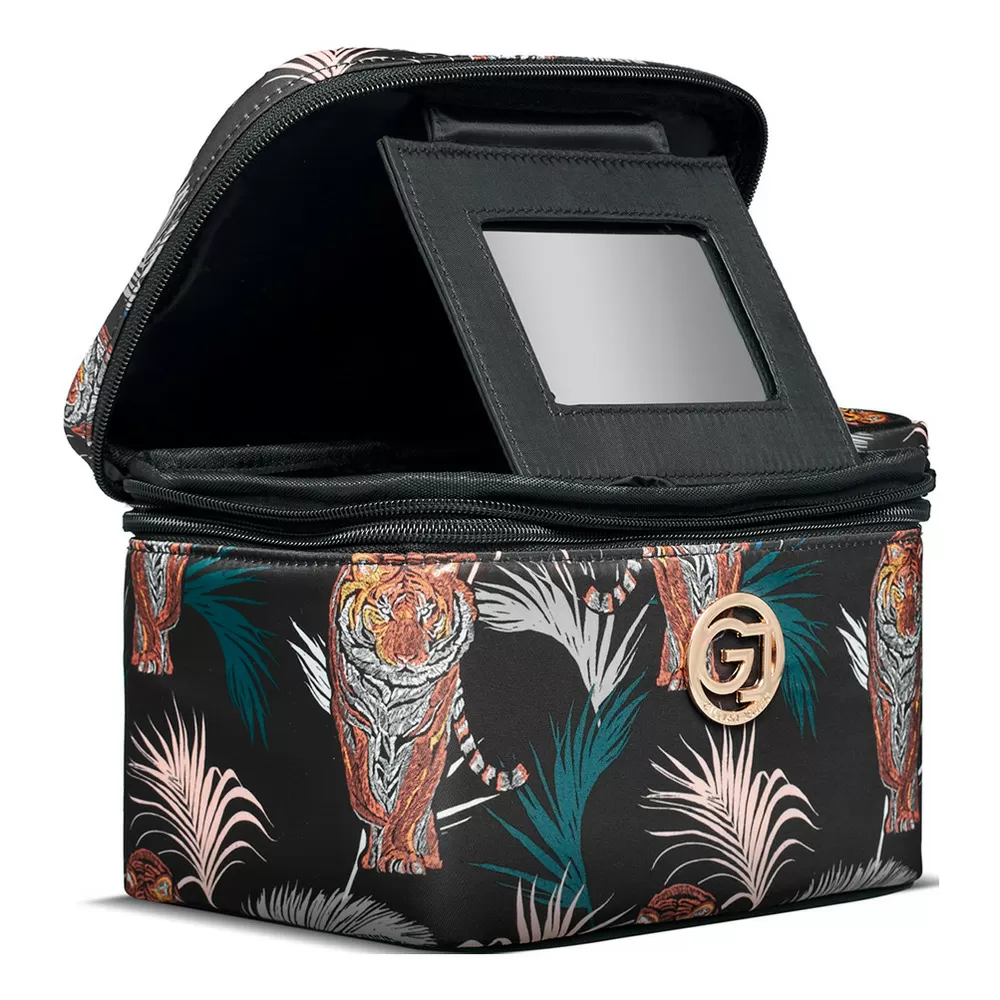 Gillian Jones Beautyboks sort tigre og palme print - 1 stk.