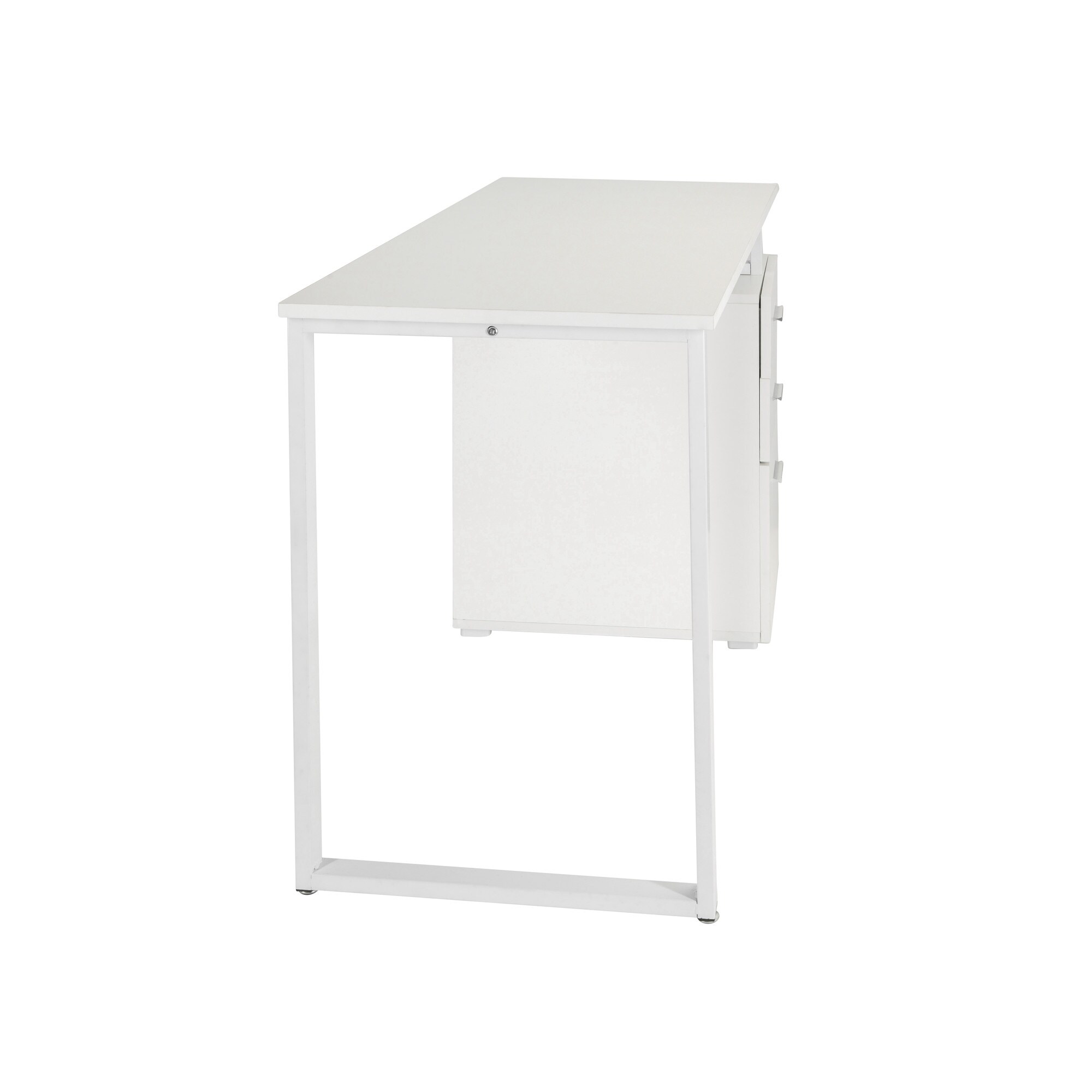 Schreibtisch EASY WORK V Melaminharzbeschichtete Spanplatte, Gestell pulverbeschichteter Stahl hjh OFFICE