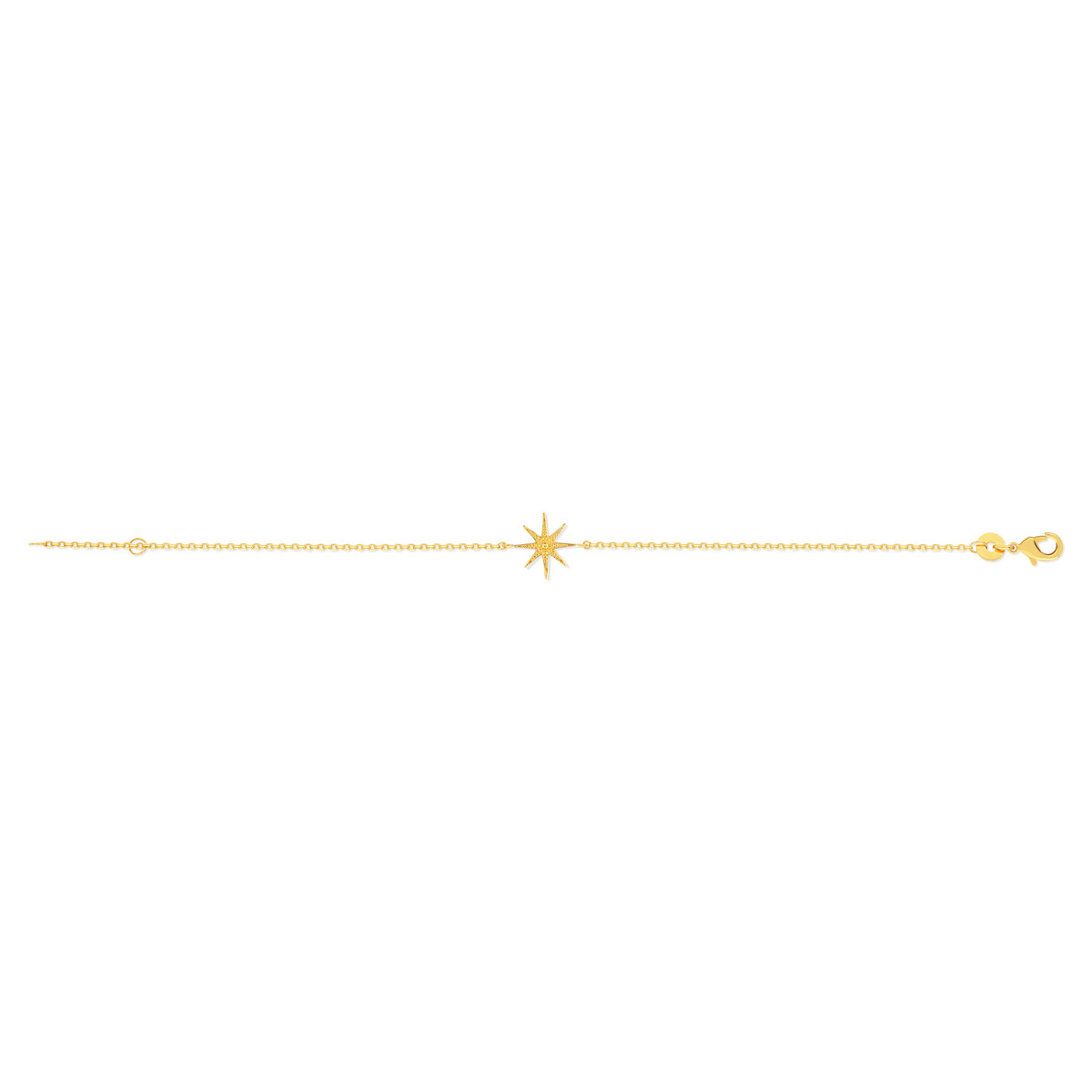 Bracelet plaqué or motif étoile 18 cm