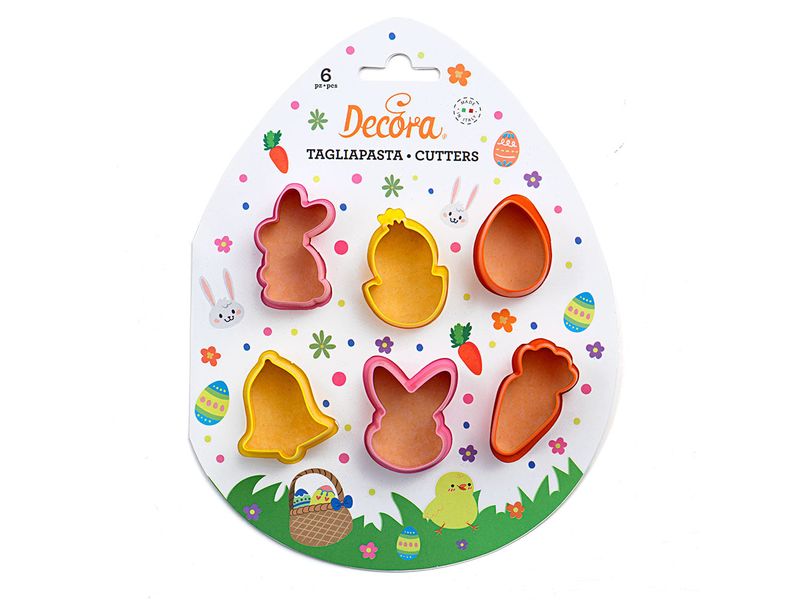 Decora Guetzli-Ausstecher 6 Stück, Ostern Mini Set Ausstechformen-Set mit Ostermotiven