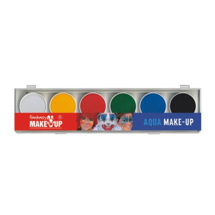 (6er Set) Aqua Malkasten Fasnacht Kostüm Zubehör Motto Party Gesichts Schminkfarben Halloween (725.293000) - Bunt / Style 2