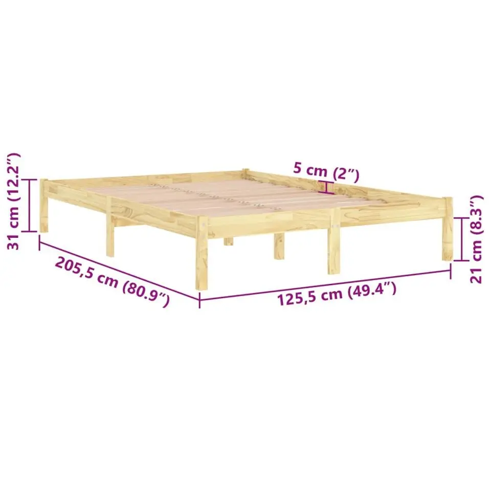vidaXL - Tweepersoonsbedden - Bruin - Grenenhout - 120 x 200 cm