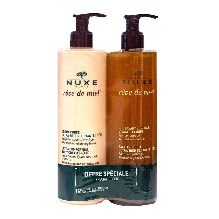 Rêve de miel crème corps 400ml + gel lavant 400ml offert