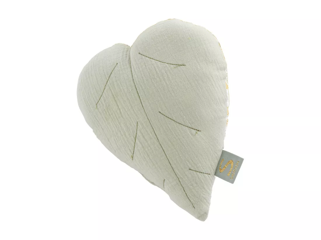 Coussin déco 26x23cm en coton vert tilleul