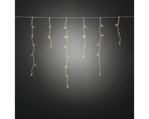IJspegel lichtgordijn Konstsmide, amberkleurige lichtkleur, 80 LED's
