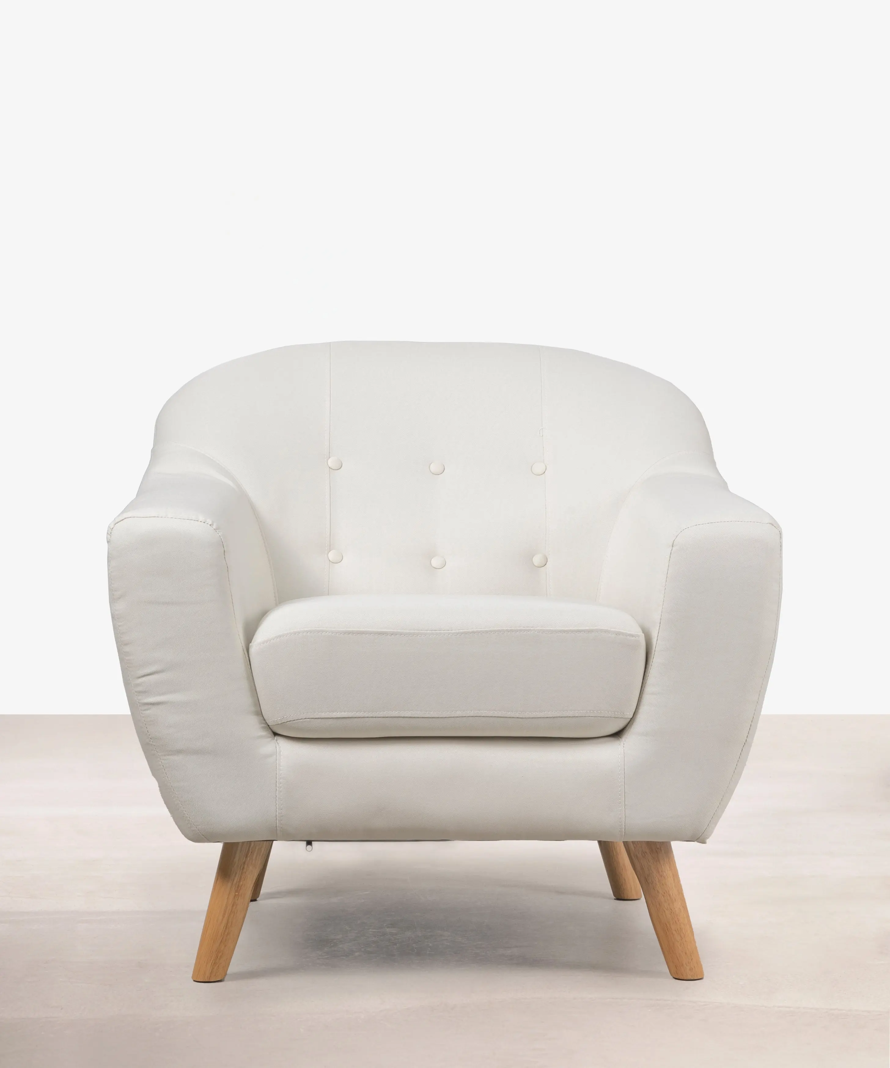 Sillón en Poliéster y Lino con Madera Skandic
