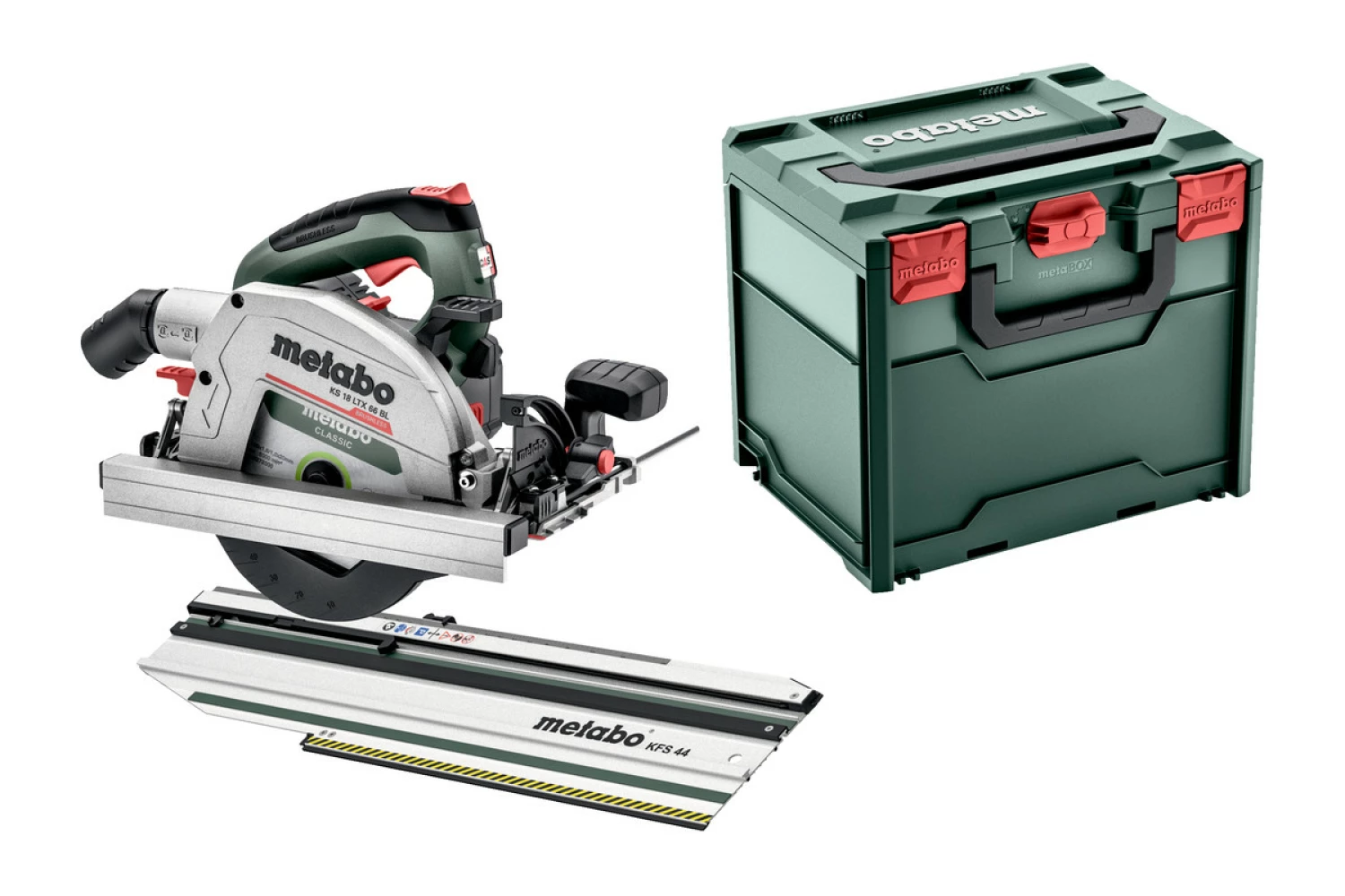 Metabo 691194000 KS 18 LTX 66 BL 18V Li-ion accu cirkelzaag body - koolborstelloos   Geleiderail KFS 44