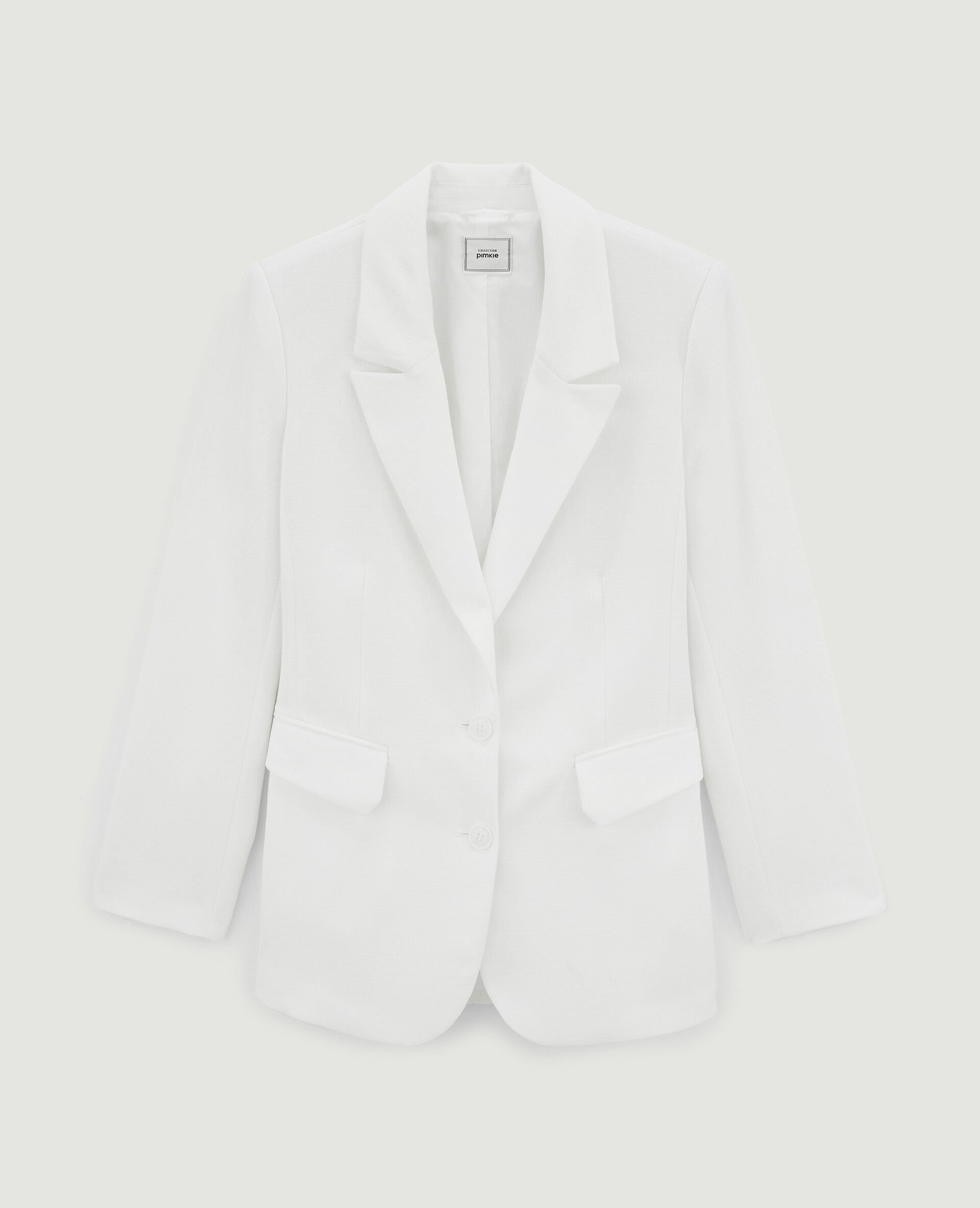 Veste blazer tissu tramé - Blanc
