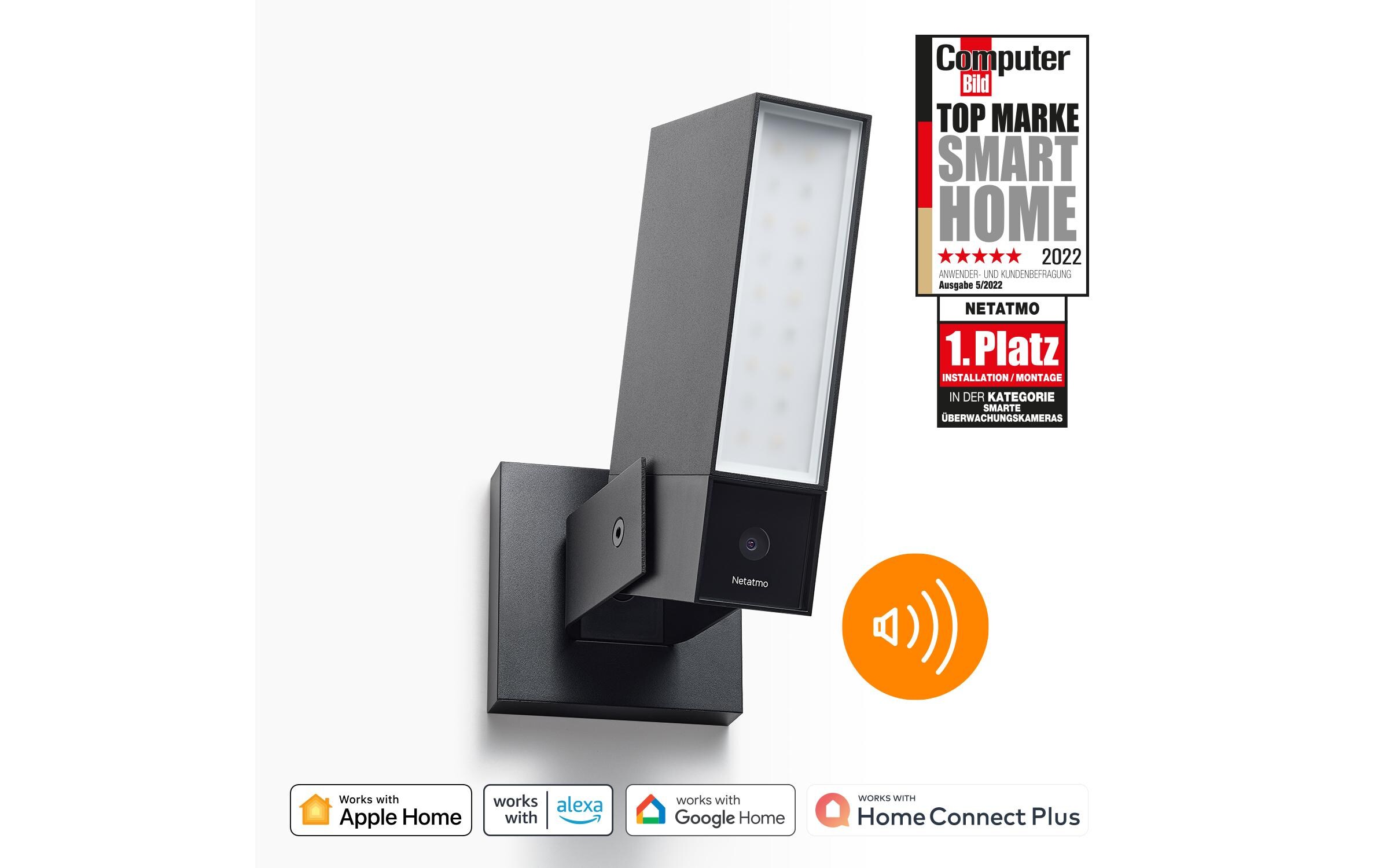 Netzwerkkamera Smarte Aussenkamera mit Sirene<br>Netatmo Smarte Aussenkamera mit Sirene