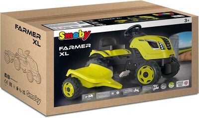 Smoby  Farmer Traktor XL + Tilhenger, Grønn