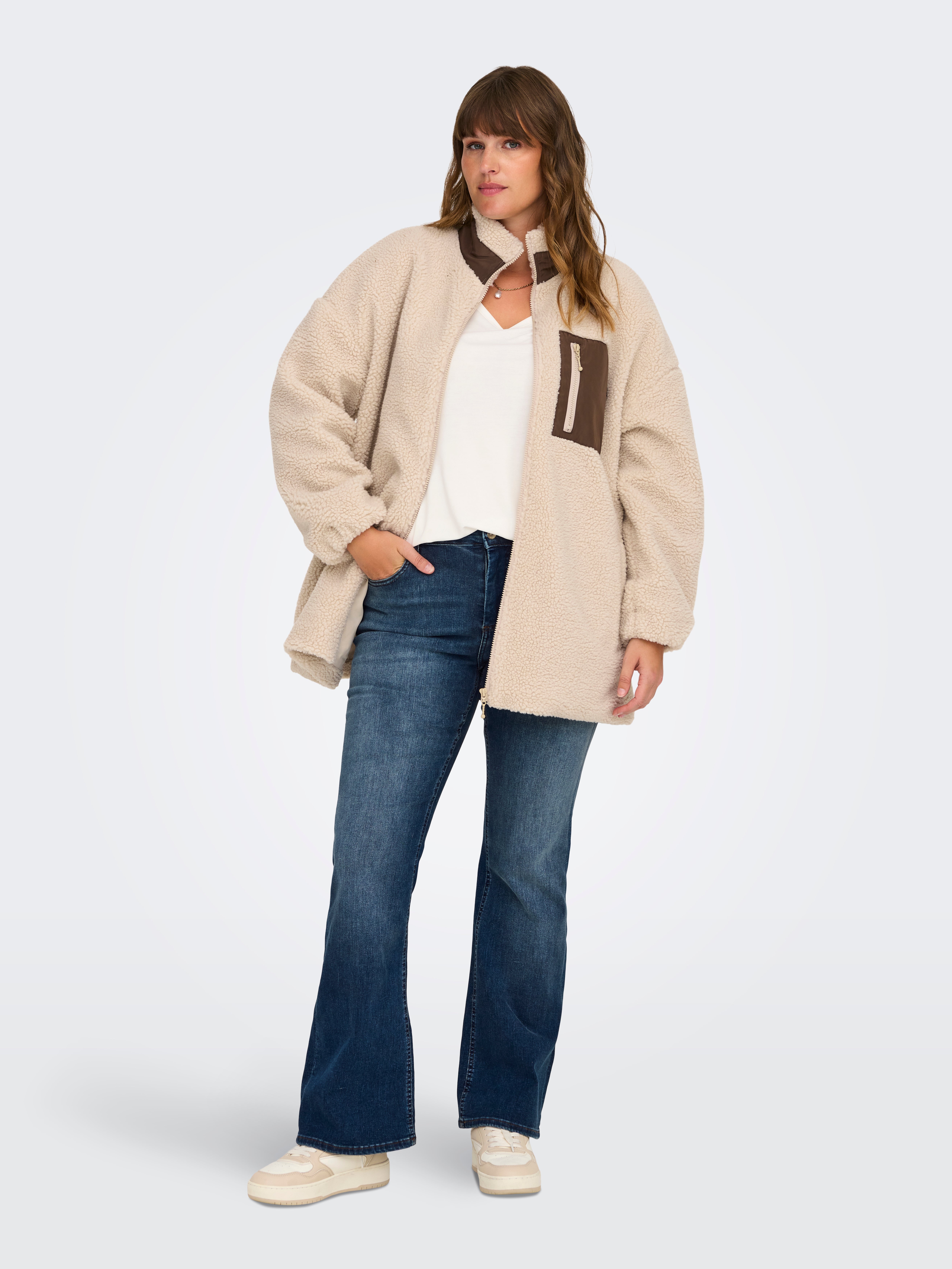 CARWILLY Hohe Taille Ausgestellt Jeans Dark Blue Denim