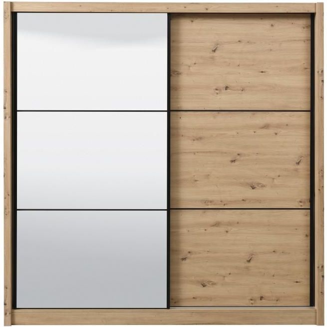 MOLEPA - B213 - Kast met 2 Deuren - Naturel - Met Spiegel