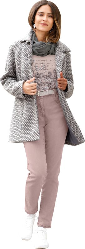 Dames Korte mantel in grijs/roze