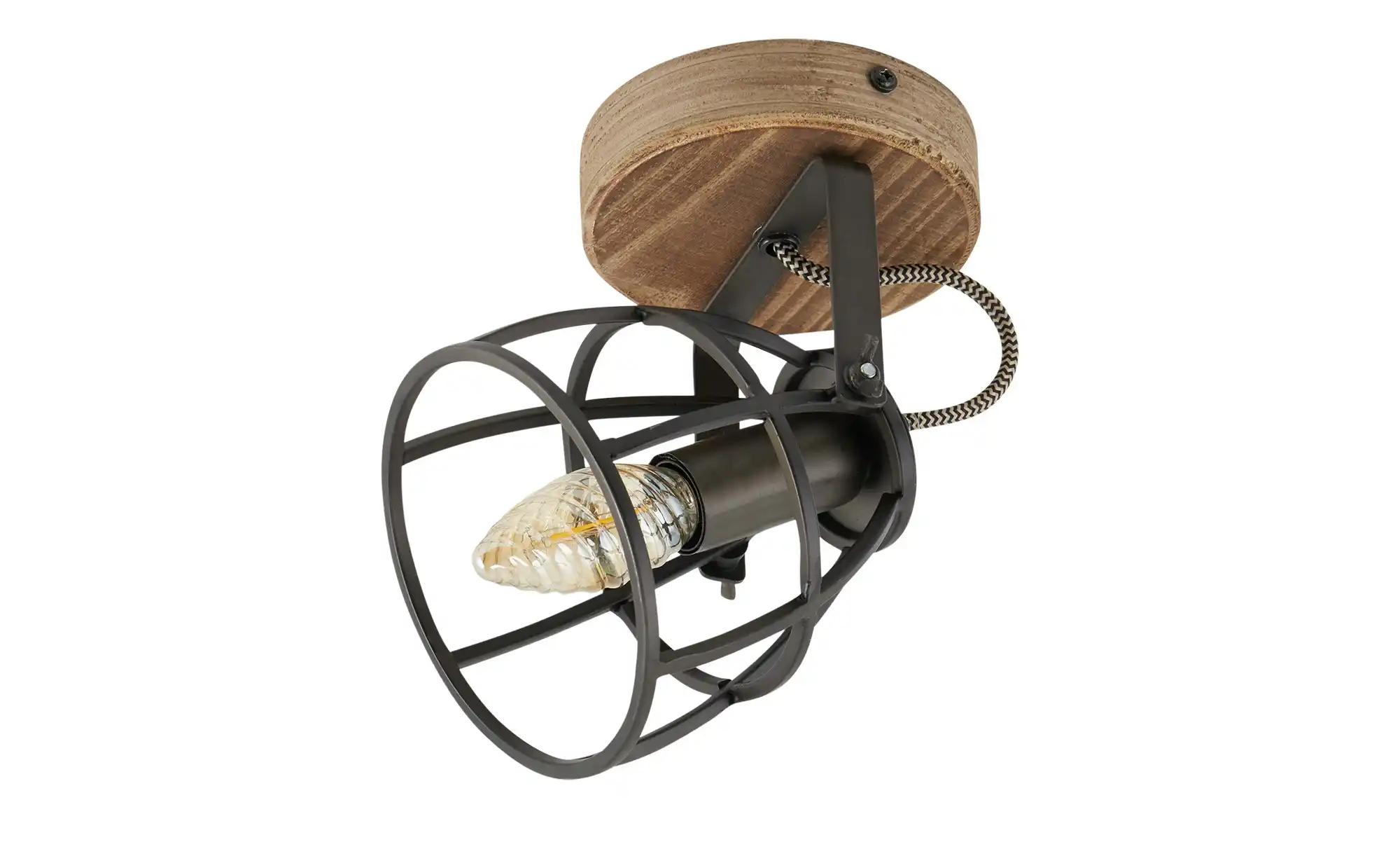 Deckenleuchte, 1-flammig, Holz/Metall