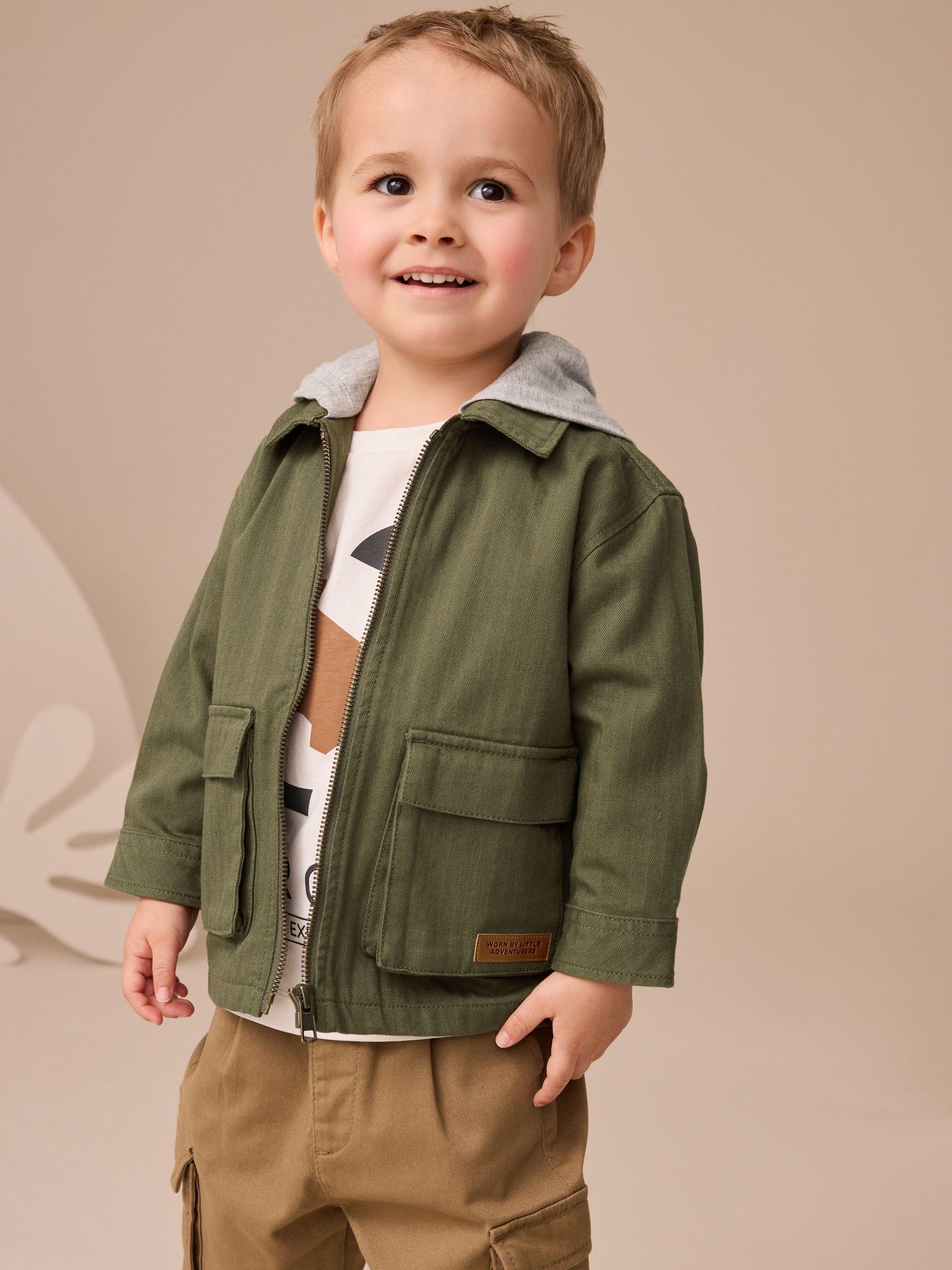 Kakigroen - 2 -delig Set van overshirt met capuchon en T-shirt (3mnd-7jr)