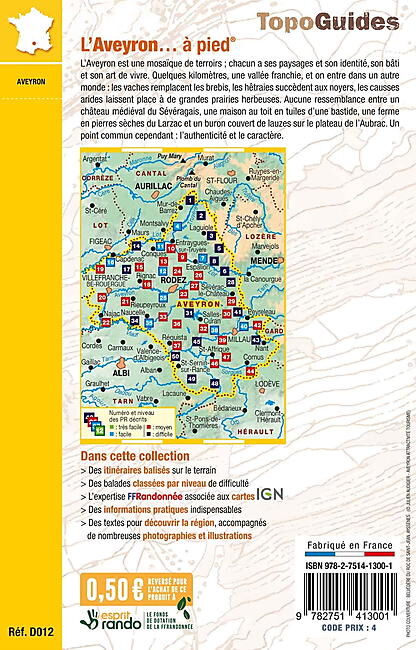 FFRP - D012 L AVEYRON A PIED FFRP