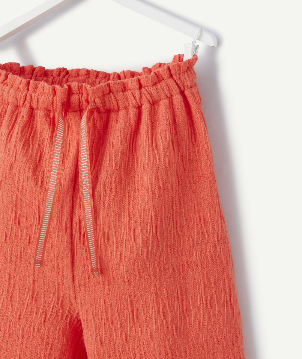 PANTALON LARGE BÉBÉ FILLE EFFET FROISSÉ ROSE CORAIL
