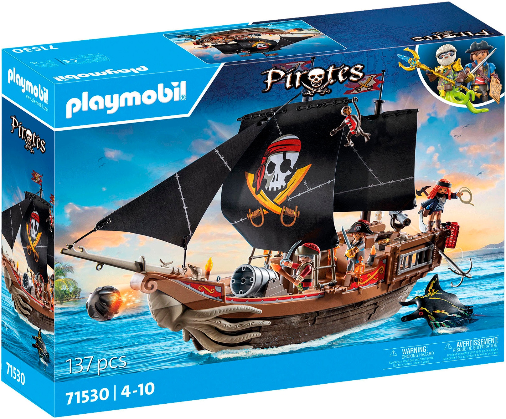 Playmobil® Konstruktions-Spielset »Grosses Piratenschiff (71530), Pirates« Made in Europe