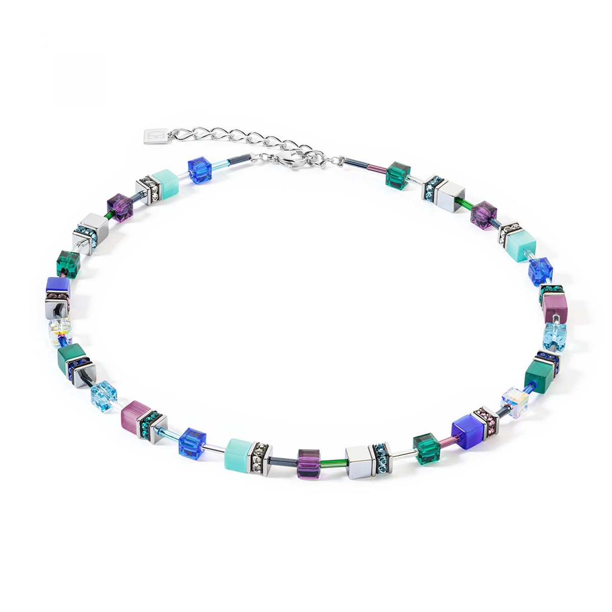 Collier Coeur de lion GeoCUBE Iconic turquoise mauve