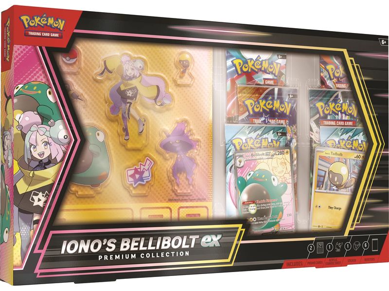 The Pokémon Company Iono's Bellibolt EX Premium Collection Spielen Sie mit Enigmara, der Arenaleiterin von Fermanca City