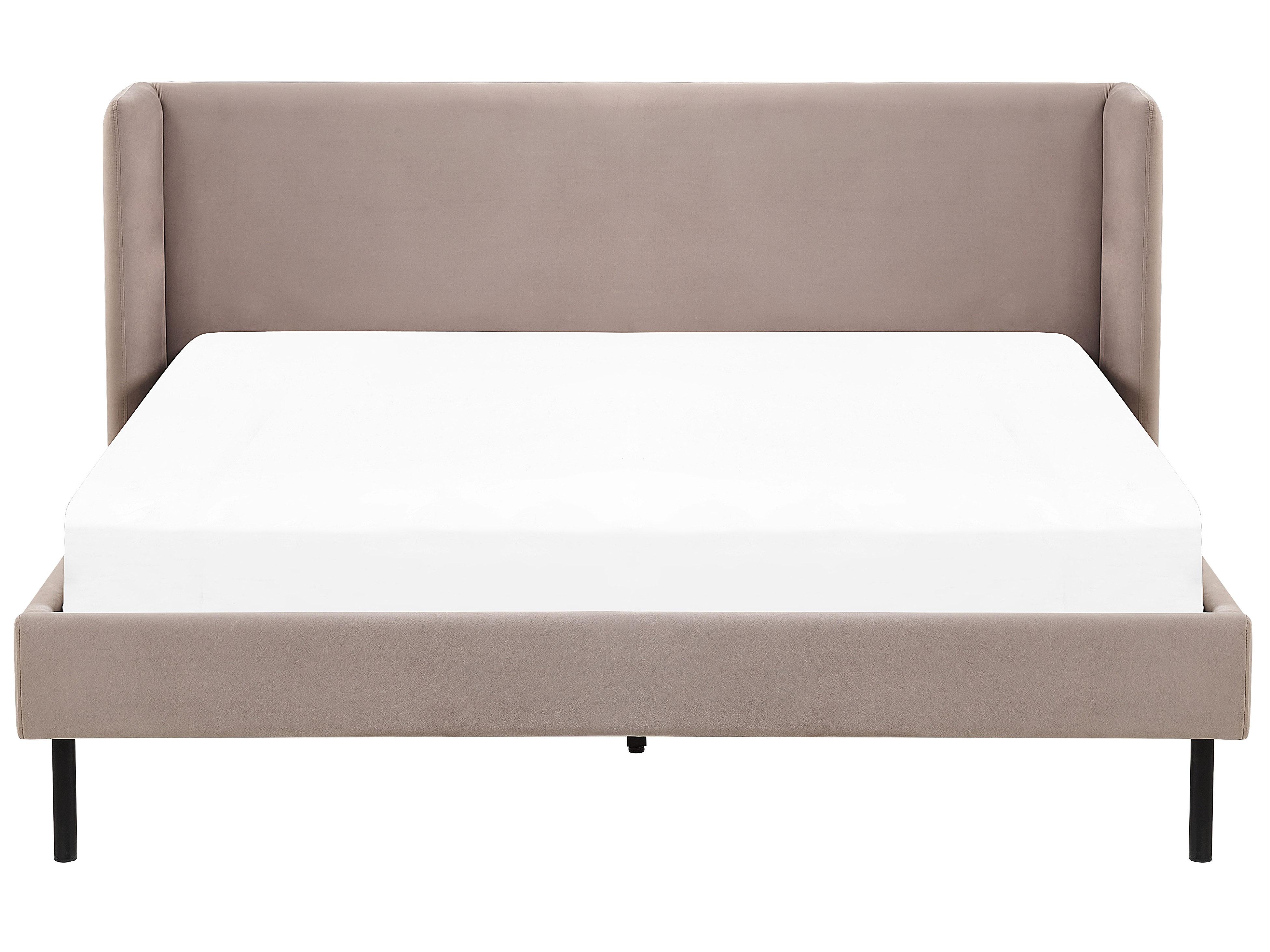 Bed Fluweel ARETTE 160 x 200 cm Taupe