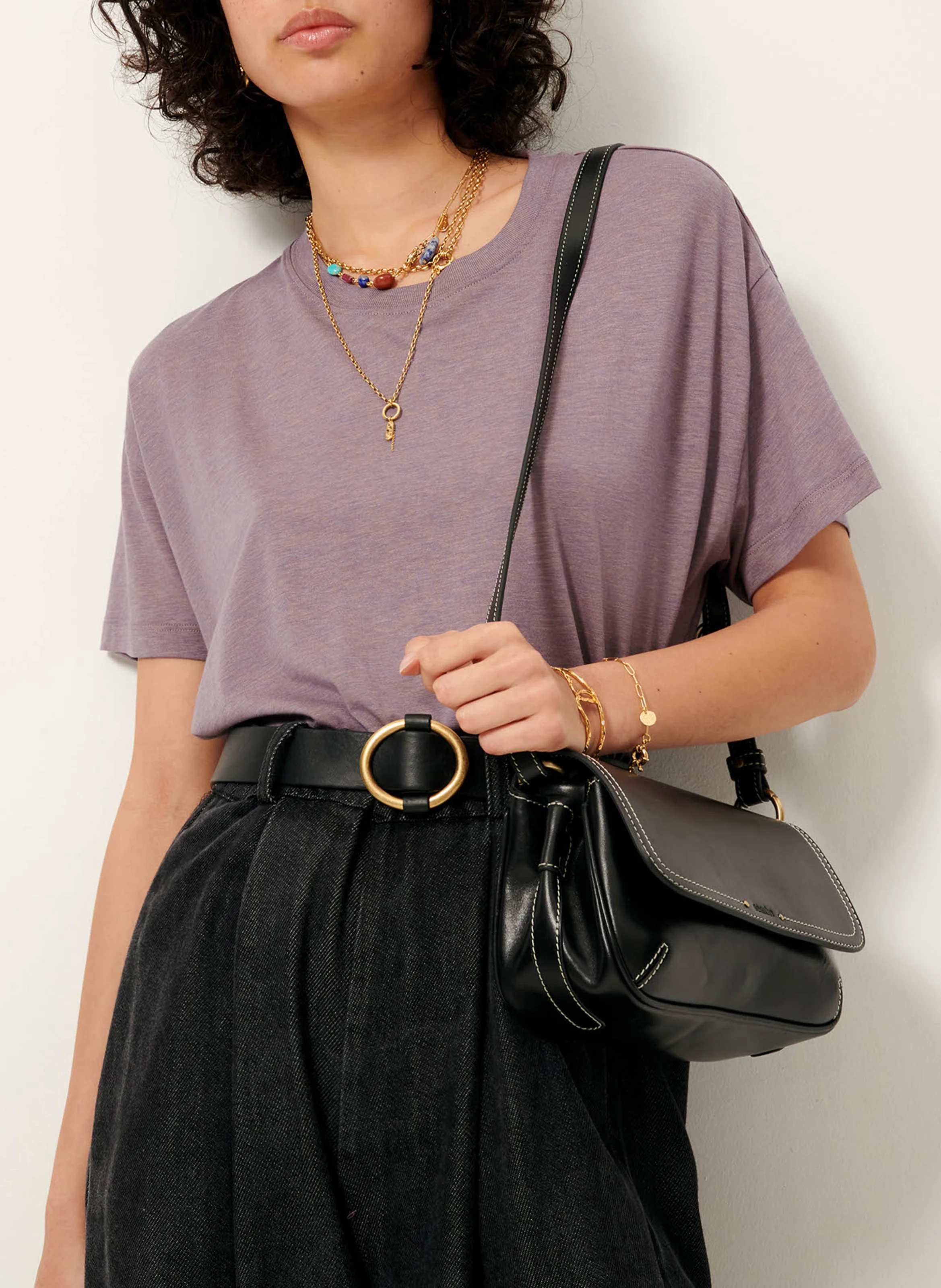 TOO - Tee-shirt ample col rond fluide | Violet