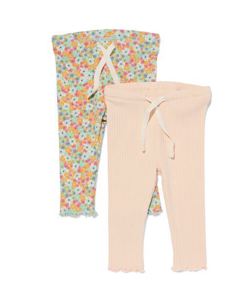 2 leggings bébé côtelés multi